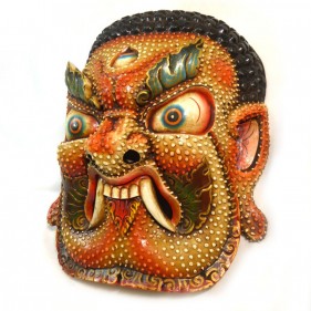 Dreiäugiger Dämon Handgeschnitzte Holzmaske