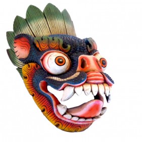 Drache Handgeschnitzte Holzmaske