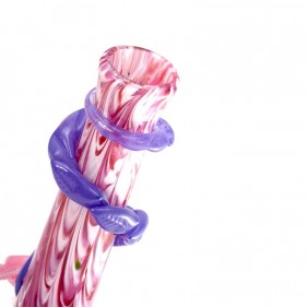 Noble Glass Medium Softglas Bong Rosa2 mit Blume