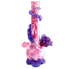 Noble Glass Medium Softglas Bong Rosa2 mit Blume