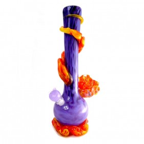 Noble Glass Medium Softglas Bong Lila2 mit Blume