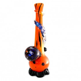 Noble Glass Medium Softglas Bong Orange mit Dichro Marble