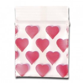 Zip-Beutel mit Herz-Aufdruck 50x50mm