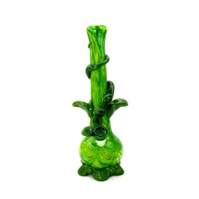 Noble Glass Medium Softglas Bong mit Blättern