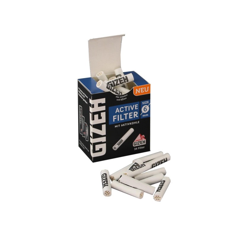 Gizeh Active Slim Aktivkohlefilter 6mm 34 Stk.