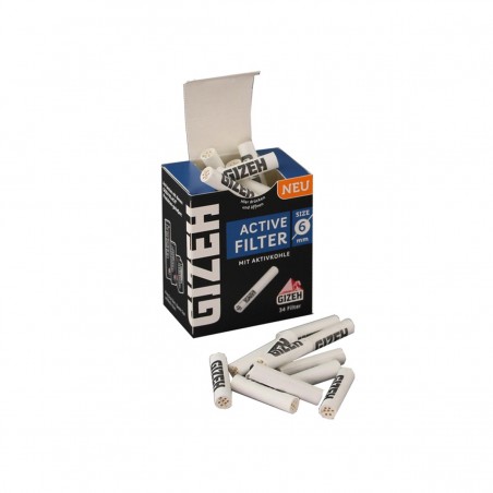 Gizeh Active Slim Aktivkohlefilter 6mm 34 Stk.
