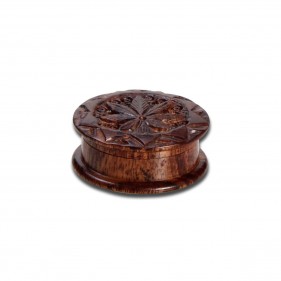 Blatt Geschnitzter Rosenholz Grinder 2-teilig