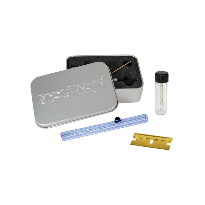 EHLE 'Snowtrain' Schnupf-Set mit Ziehröhrchen aus Glas