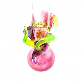 Grinder Glass 'Slyme Dime' mit 22K Gold Fume