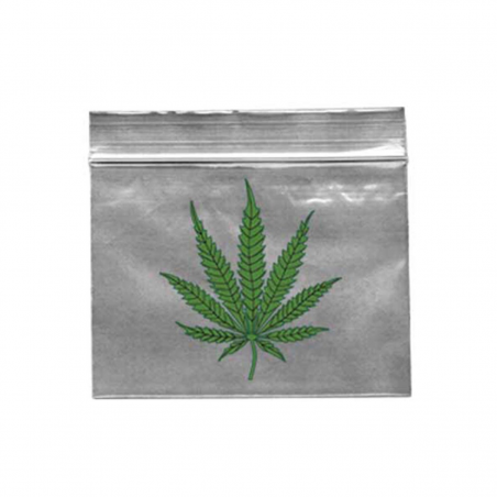 Zip-Beutel mit Leaf-Aufdruck 40x60mm