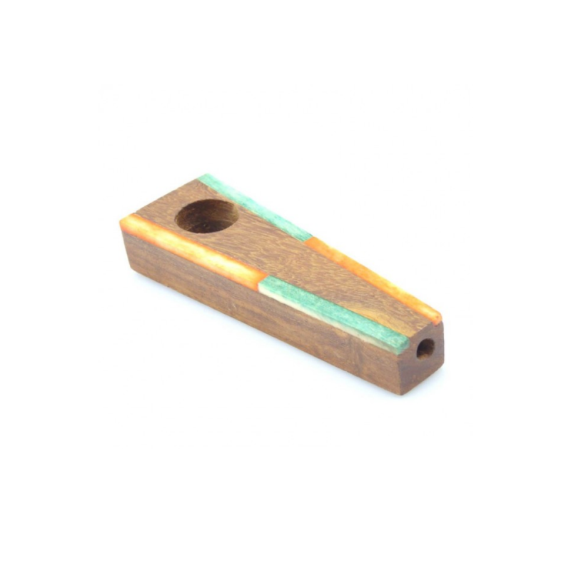 Holzpfeife mit Strich-Design