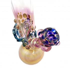 Grinder Glass 'Blue Stardust Octopus' mit 22K Gold Fume