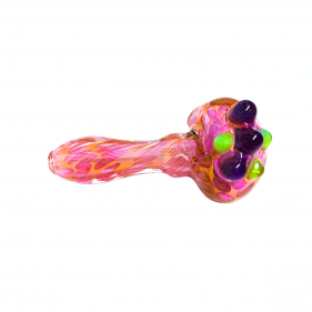 Bukurs Glass Glaspfeife mit Tropfenmuster Pink