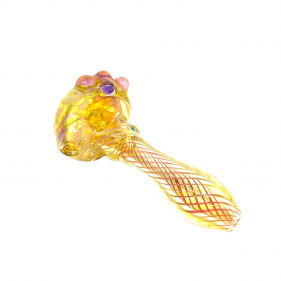 Bukurs Glass Glaspfeife mit Tropfenmuster Gelb