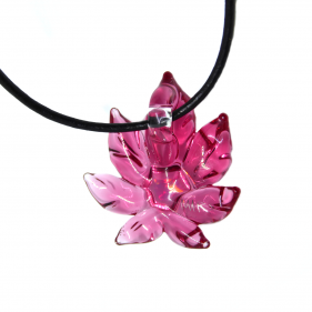 Mars Glassworks Anhänger Hanfblatt mit Opal Pink