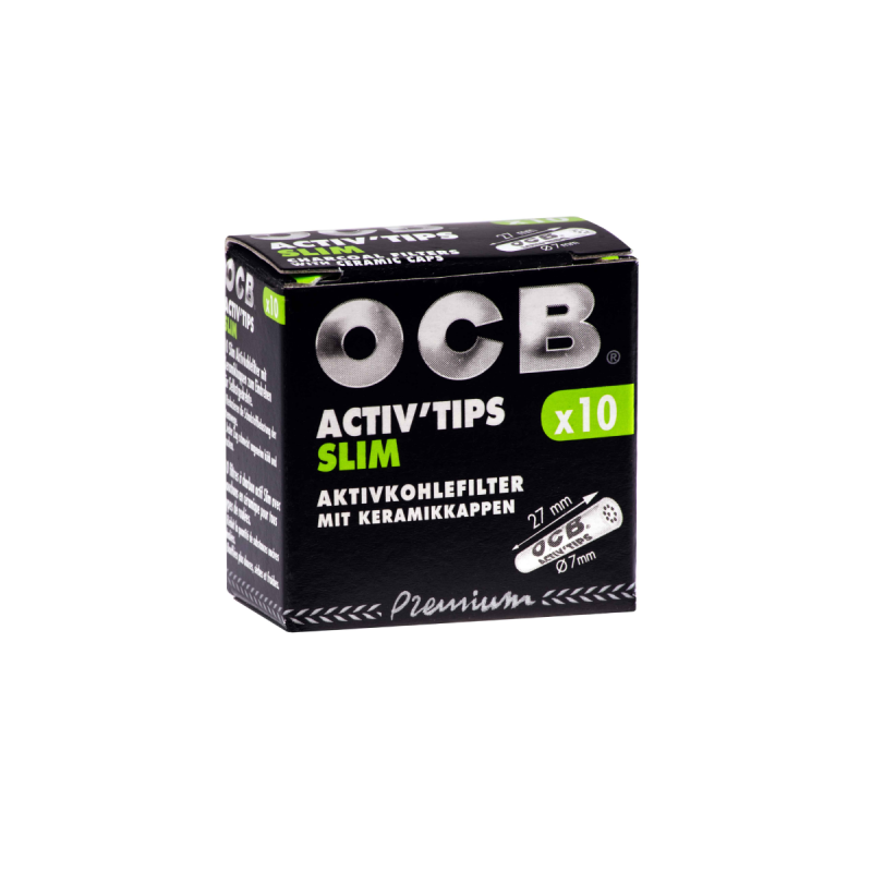 OCB Activ Tips Slim Aktivkohlefilter 7mm 10 Stk.