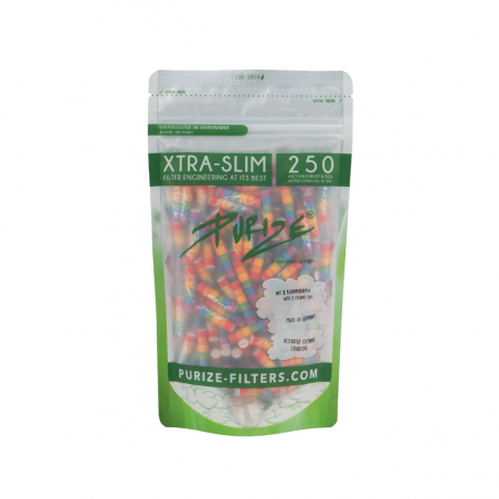 PURIZE XTRA Slim Rainbow Aktivkohlefilter 5,9mm 250 Stk.