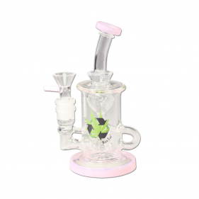 BlackLeaf Borosilikatglas Recycle Bubbler mit Trichterperkolator Rosa