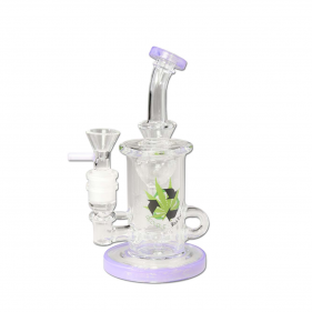 BlackLeaf Borosilikatglas Recycle Bubbler mit Trichterperkolator Lila