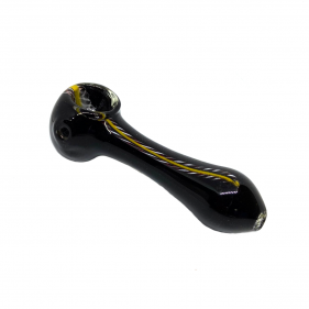 Löffelpfeife aus Glas Schwarz