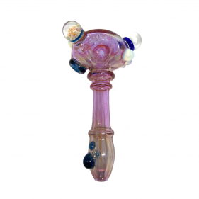 Daydream Glass Glaspfeife mit Pilz und Blumen Pink