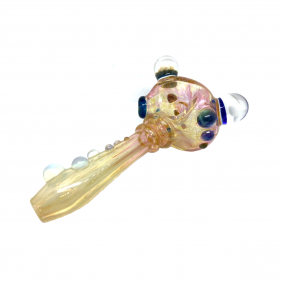 Daydream Glass Glaspfeife mit Pilz und Blumen Gelb