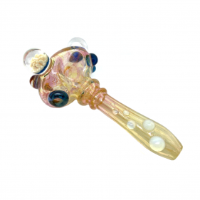 Daydream Glass Glaspfeife mit Pilz und Blumen Gelb