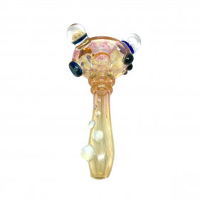 Daydream Glass Glaspfeife mit Pilz und Blumen Gelb