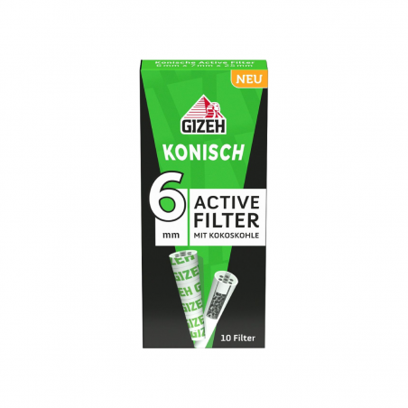 Gizeh Active Filter Konisch Aktivkohlefilter 6-7mm 10 Stk.