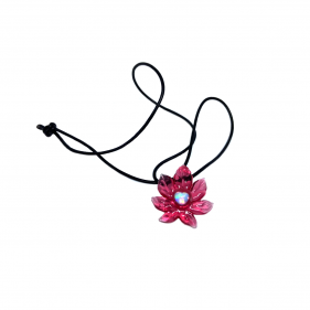 Mars Glassworks Anhänger Hanfblatt mit Opal Pink