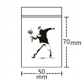 Zip-Beutel mit Blumenwerfer-Aufdruck 50x70mm