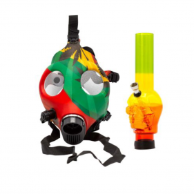 Rasta Gasmaske mit Acrylbong