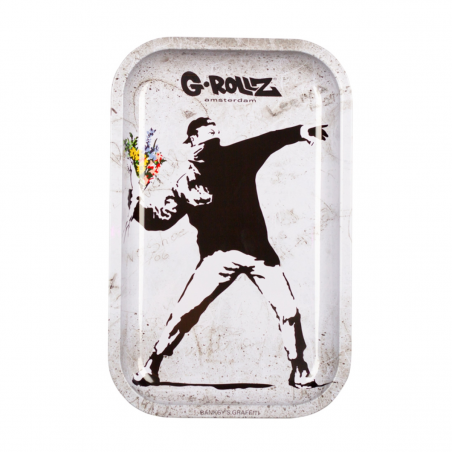 G-Rollz 'Banksy's Flower Thrower Alt' Tablett Rolling Tray M