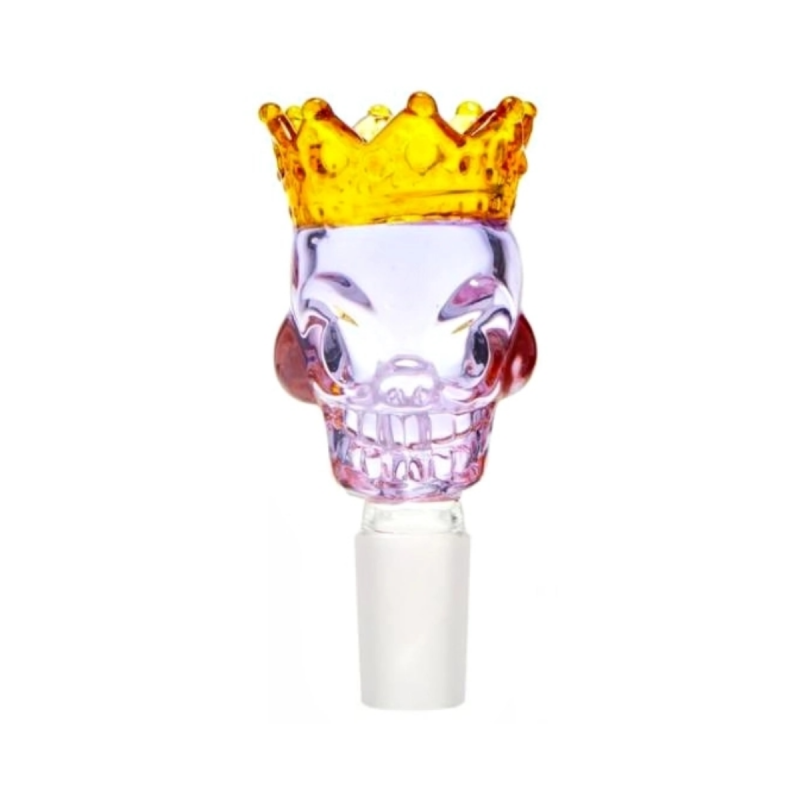 Glas Steckkopf 'Skull King' NS19 Lila