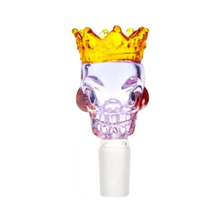 Glas Steckkopf 'Skull King' NS19 Lila