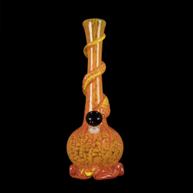 Noble Glass Small Softglas Bong mit Wrap GonG Orange