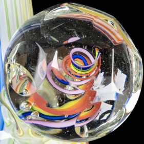 Noble Glass 'Rainbowcane' Softglas Bong mit Jewel Cut Marble