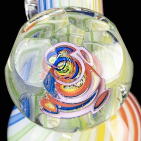 Noble Glass 'Rainbowcane' Softglas Bong mit Jewel Cut Marble