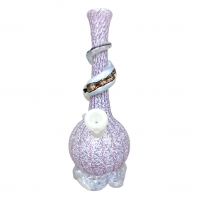 Texturierte Softglas Bong mit Dichro Wrap Lila