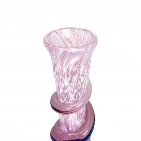 Noble Glass Texturierte Softglas Bong mit Dichro Wrap Pink