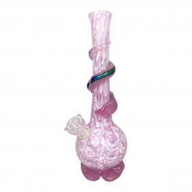 Noble Glass Texturierte Softglas Bong mit Dichro Wrap Pink