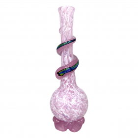 Noble Glass Texturierte Softglas Bong mit Dichro Wrap Pink