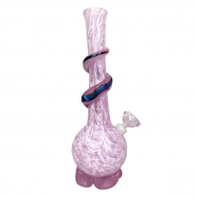Noble Glass Texturierte Softglas Bong mit Dichro Wrap Pink
