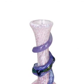 Noble Glass Texturierte Softglas Bong mit Dichro Wrap Lila-Pink