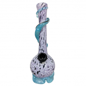 Noble Glass Texturierte Softglas Bong mit Dichro Wrap Lila-Blau