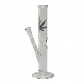BBB Borosilikatglas Bong mit Hanfblatt